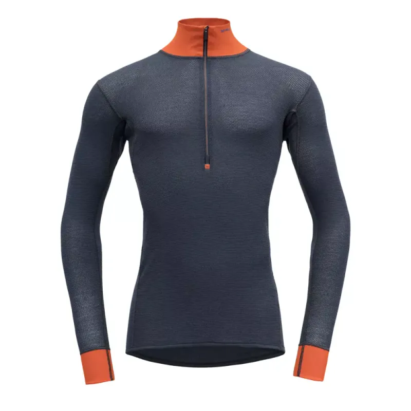 WOOL MESH MAN HALF ZIP NECK